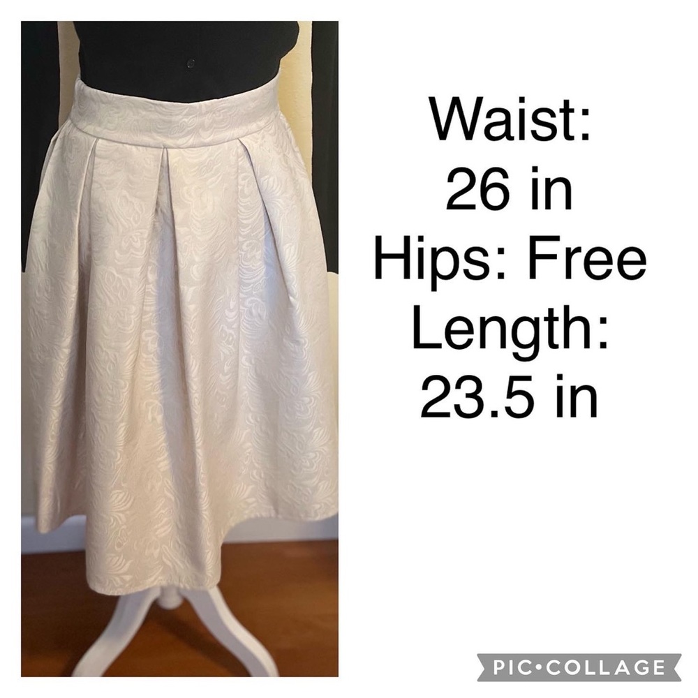 Cream lace pattern A line Skirt